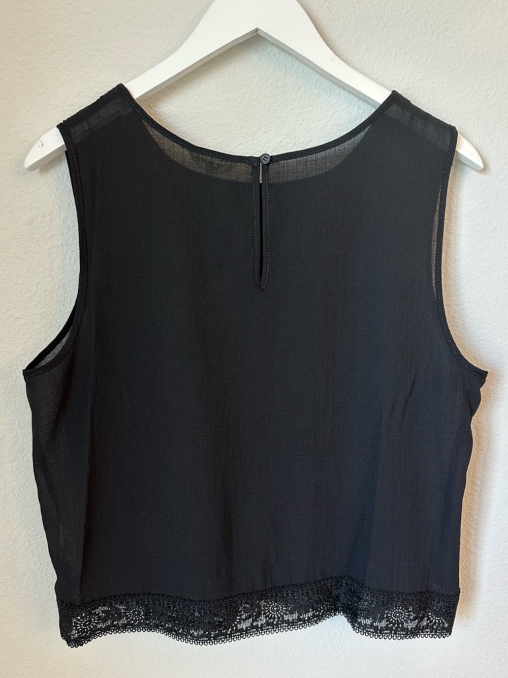 New! MAX STUDIO Pintucked Floral Lace Sheer Tank - Picture 10 of 16